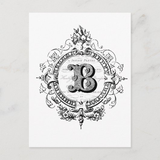 Moderne  letter B van het Franse monogram Briefkaart (Voorkant)