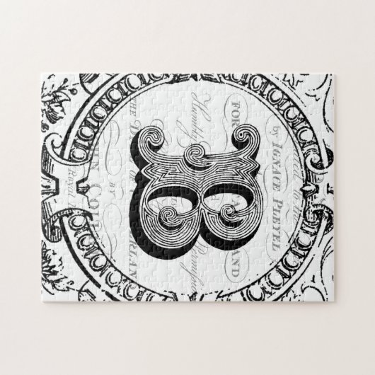 Moderne letter B van het Franse monogram Legpuzzel (Horizontaal)