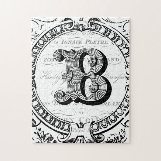 Moderne  letter B van het Franse monogram Legpuzzel (Verticaal)