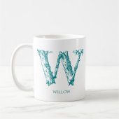 Moderne letter W Monogram naam Koffiemok (Links)