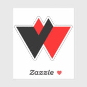 Moderne Letter W Monogram Sticker (Vel)
