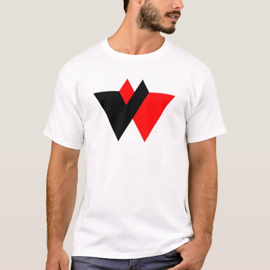 Moderne Letter W Monogram T-shirt (Voorkant)