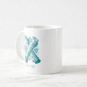 Moderne letter X monogram naam Koffiemok (Voorkant links)