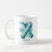 Moderne letter X monogram naam Koffiemok (Links)