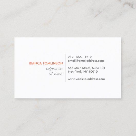 Moderne Letterform Logo V voor auteurs en schrijve Visitekaartje (Achterkant)