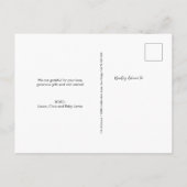 Moderne lettering Aangepaste pasgeboren foto baby  Briefkaart (Achterkant)