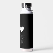 Moderne Lettering Hart Monogram Waterfles (Links)
