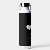 Moderne Lettering Hart Monogram Waterfles (Voorkant)