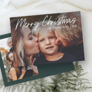 Moderne Lettering Prettig Kerstfeest 2 Foto  Feestdagenkaart
