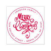 Moderne Lettering Prettig Kerstfeest Zelfinktende Stempel (Design)