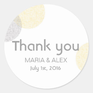 Moderne Letterpress Style Circle bruiloft sticker