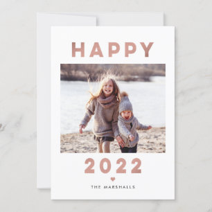 Moderne Letters Gelukkig Nieuwjaar 2022 Fotokaart Feestdagenkaart