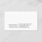 Moderne lettertype grafische typografie stijlvol visitekaartje (Achterkant)