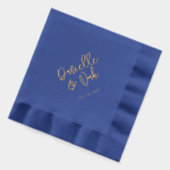 Moderne Lettertype Koppels Naam Aangepaste Trouwda Folie Servetten (Links)