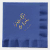 Moderne Lettertype Koppels Naam Aangepaste Trouwda Folie Servetten (Voorkant)