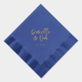 Moderne Lettertype Koppels Naam Aangepaste Trouwda Folie Servetten (Rechts)
