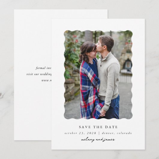 Moderne lettertype save the date (Voorkant / Achterkant)