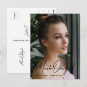 Moderne Lettertype Sierlijk Foto Afstudeer Bedankt Briefkaart (Voorkant / Achterkant)