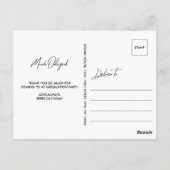 Moderne Lettertype Sierlijk Foto Afstudeer Bedankt Briefkaart (Achterkant)