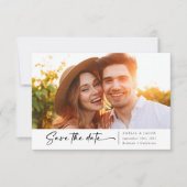 Moderne lettertype voor fotoscript save the date (Voorkant)