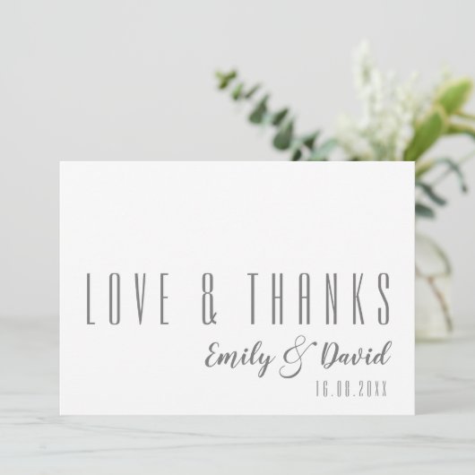 Moderne lettertypeliefde en Bedankt bruiloft (Staand voorkant)