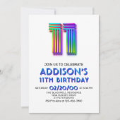 Moderne Leuke 11e Verjaardag uitnodiging (Voorkant)