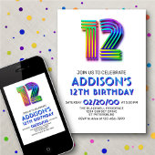 Moderne Leuke 12e Verjaardag uitnodiging