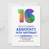 Moderne Leuke 16e Verjaardag Uitnodiging (Voorkant)