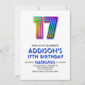 Moderne Leuke 17e Verjaardag uitnodiging (Voorkant)