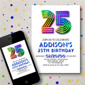 Moderne Leuke 25e Verjaardag Uitnodiging