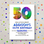 Moderne Leuke 50e Verjaardag uitnodiging