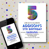 Moderne Leuke 5e Verjaardag Uitnodiging