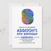 Moderne Leuke 8e Verjaardag uitnodiging (Voorkant)