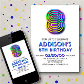 Moderne Leuke 8e Verjaardag uitnodiging