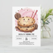 Moderne Leuke Aangepaste Cookies Verjaardag Kaart (Staand voorkant)