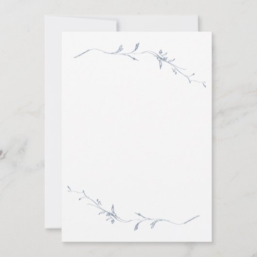 Moderne Leuke Bruiloft Typografie Dusty Blue Kaart (Achterkant)