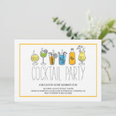 Moderne leuke cocktailparty kaart (Staand voorkant)