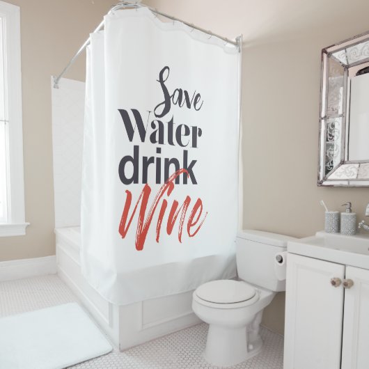 Moderne, leuke, creatieve, grappige Drink met spar Douchegordijn (In situ)