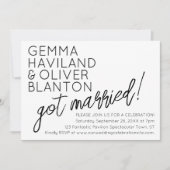 Moderne Leuke Eenvoudige Trouwreceptie Kaart (Voorkant)