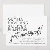 Moderne Leuke Eenvoudige Trouwreceptie Kaart (Voorkant / Achterkant)