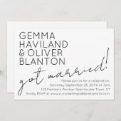 Moderne Leuke Eenvoudige Trouwreceptie Kaart (Voorkant / Achterkant)