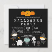 Moderne leuke familie Halloween party Invitation Kaart (Voorkant)