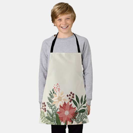 Moderne Leuke Feestelijke Kerstmis Poinsettia Vaka Schort (Gedragen)