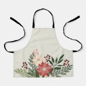 Moderne Leuke Feestelijke Kerstmis Poinsettia Vaka Schort (Voorkant)