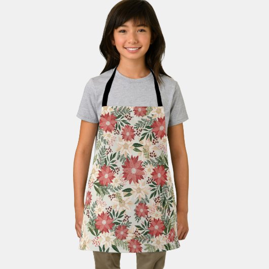 Moderne Leuke Feestelijke Kerstmis Poinsettia Vaka Schort (Insitu)