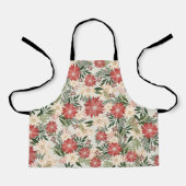 Moderne Leuke Feestelijke Kerstmis Poinsettia Vaka Schort (Voorkant)