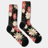 Moderne Leuke Feestelijke Kerstmis Poinsettia Vaka Sokken (Rechts)