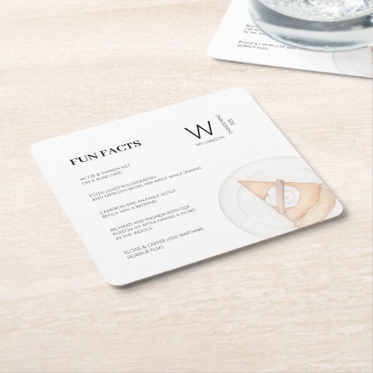 Moderne Leuke Feiten Initiaal Pompoen Pie Thanksgi Kartonnen Onderzetters (Schuin)