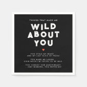 Moderne Leuke Feiten Zwart-wit Koppels Flirt Servet (Voorkant)