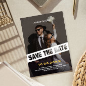 Moderne leuke foto bruiloft save the date